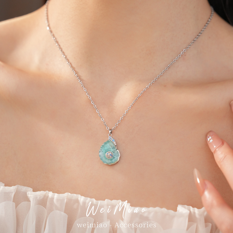 Agujas de plata de resina de piedra de silicio de caracol auriculares accesorios de vacaciones de mar pendientes de lujo ligero conjunto de joyería de alta calidad al por mayor