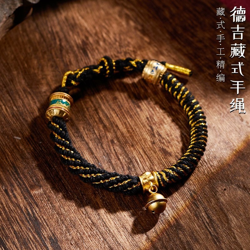 Xizang-Style Six-Word Mantra Thangka Braided Rope DIY Ethnic Style Colorful Rope Men's Handmade Woven Bracelet Women's Wholesale