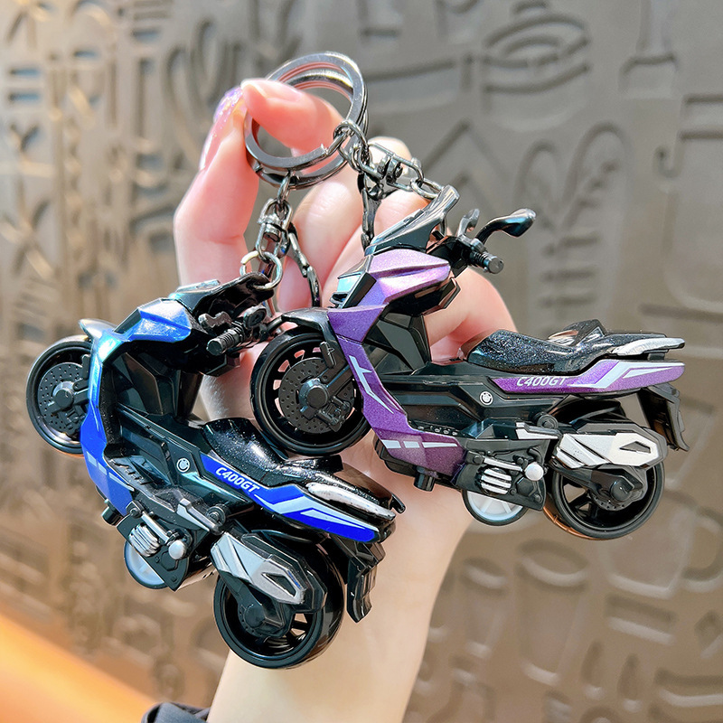 Creative Simulation Alloy Motorcycle Keychain Pendant Student Bag Key Accessories Creative Toys Small Gifts Wholesale