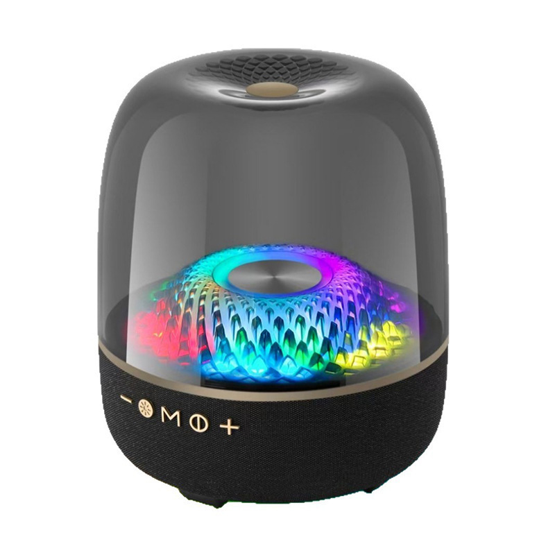 国境を越えた新しいハーマンカートン透明ガラス TWS Bluetooth スピーカーデスクトップサブウーファーギフトオーディオ|undefined