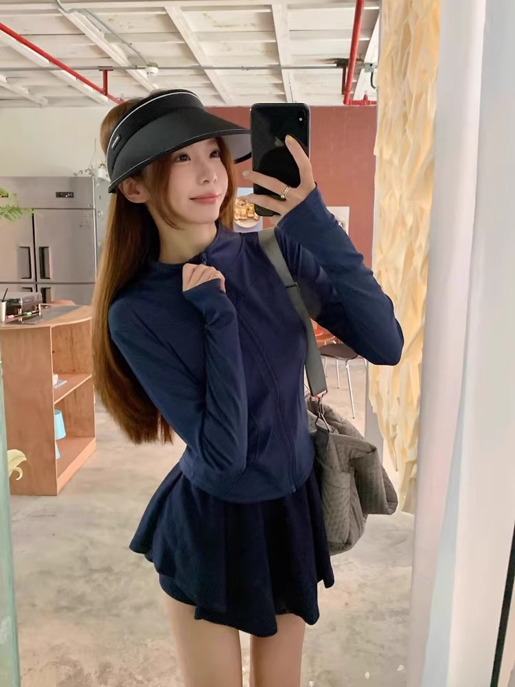 Windproof Slim Yoga Clothes Women's Stand-up Collar Zipper Sports Top Fitness Clothes Women_desvips.com