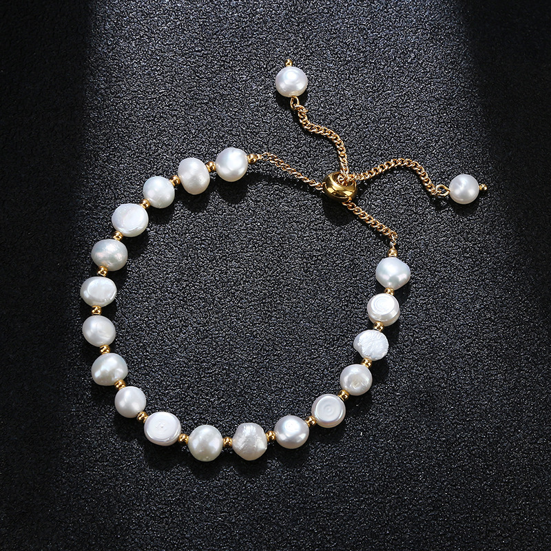 Basic Semicircle Pearl Handmade Bracelets 1 Piece