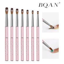 粉色金属杆美甲水晶笔雕花笔水晶液水晶粉延长美甲工具貂毛美甲笔