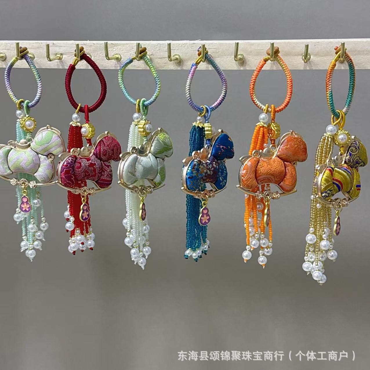 New Year Intangible Cultural Heritage Song Brocade Handmade Song Brocade Zodiac Horse Pendant Bag Hanging Tassel Ancient Style Accessory Small Horse Pendant