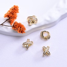 14K����ɫ ΢��ʯ���w����X�θ������ diy��朴����Ʒ���