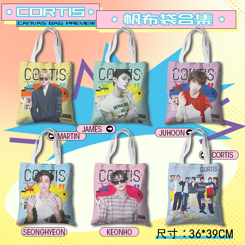 Cortis Canvas Bag 36X39Cm Martin Zhao Yufan Jin Zhuxun Yan Chengxuan Shoulder Tote Shopping Bag