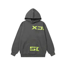 欧美时尚潮牌高品质经典款SP5der蜘蛛网粉色街头潮流连帽卫衣外套