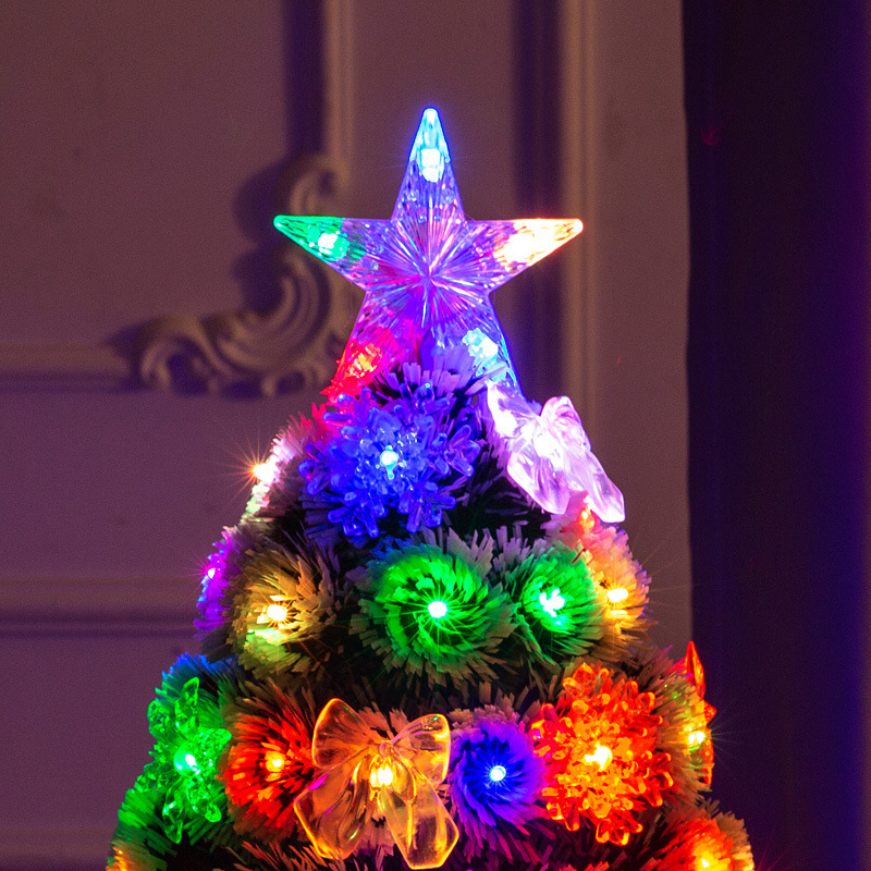 クロスボーダー新しい 60 センチメートルタイプのクリスマスツリー LED カラフルな発光 1.5 光ファイバーツリークリスマス装飾デスクトップ装飾品|undefined