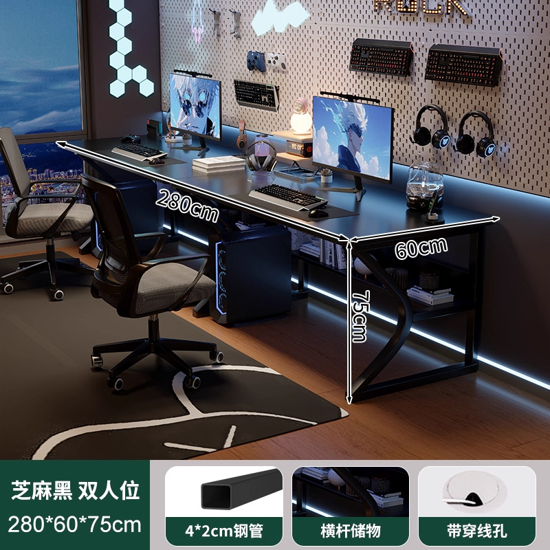 Mesas de dos personas, mesas de computadora blancas, mesas de escritorio, mesas de trabajo para el dormitorio, mesas de trabajo para el hogar con brazo robótico.