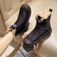 Martin boots women's winter new leather fleece-lined snow boots women's thick bottom warm and comfortable lightweight cotton shoes women's shoes wholesale