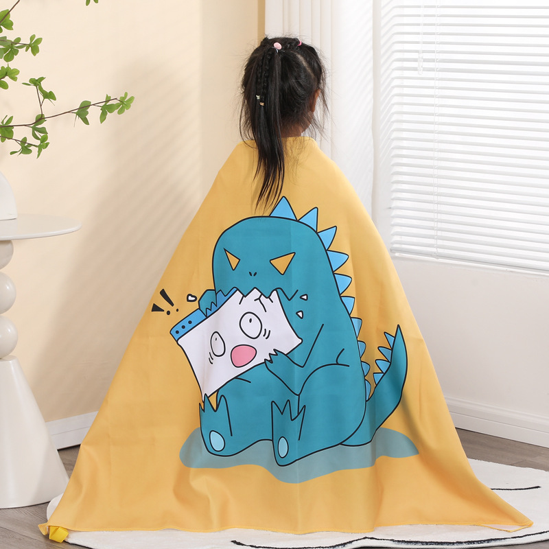 Children's double-sided velvet beach bath towel