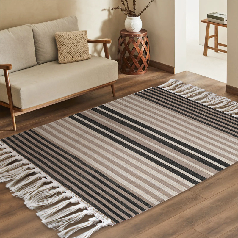 Bohemian Tassel Carpet Homestay Room Decorative Polyester Cotton Mat Dirt Resistant Easy to take care of Foot Mat Wholesale