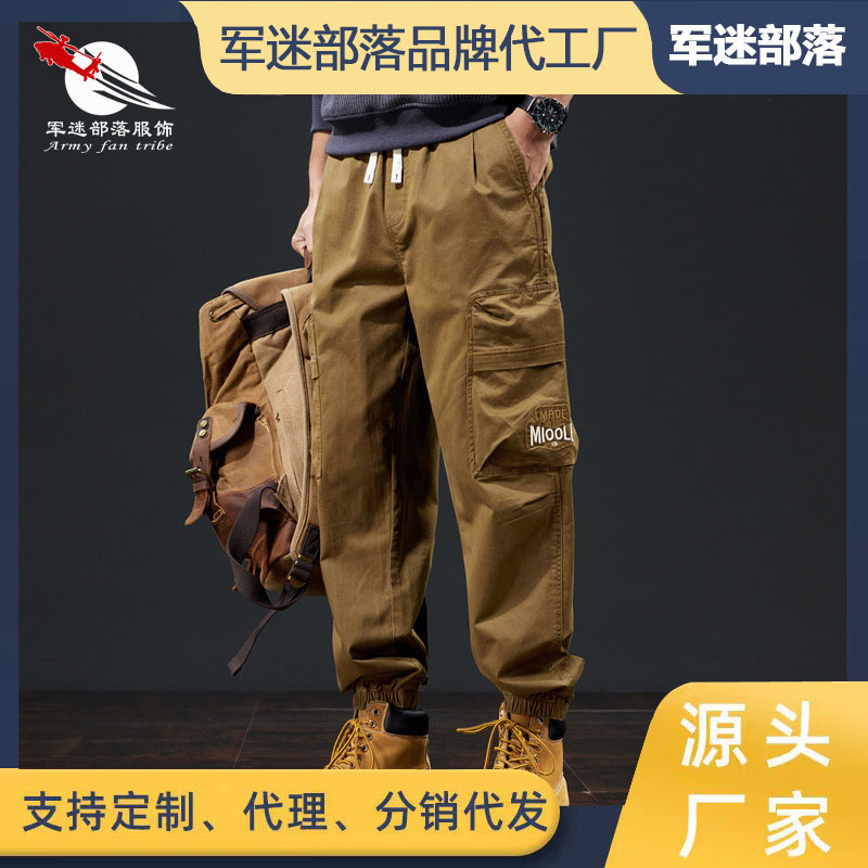 Spring and Autumn Heavy-Duty Cargo Pants American Retro Loose Versatile Men's High-End Casual Pants Light Luxury High-End Jogger Pants