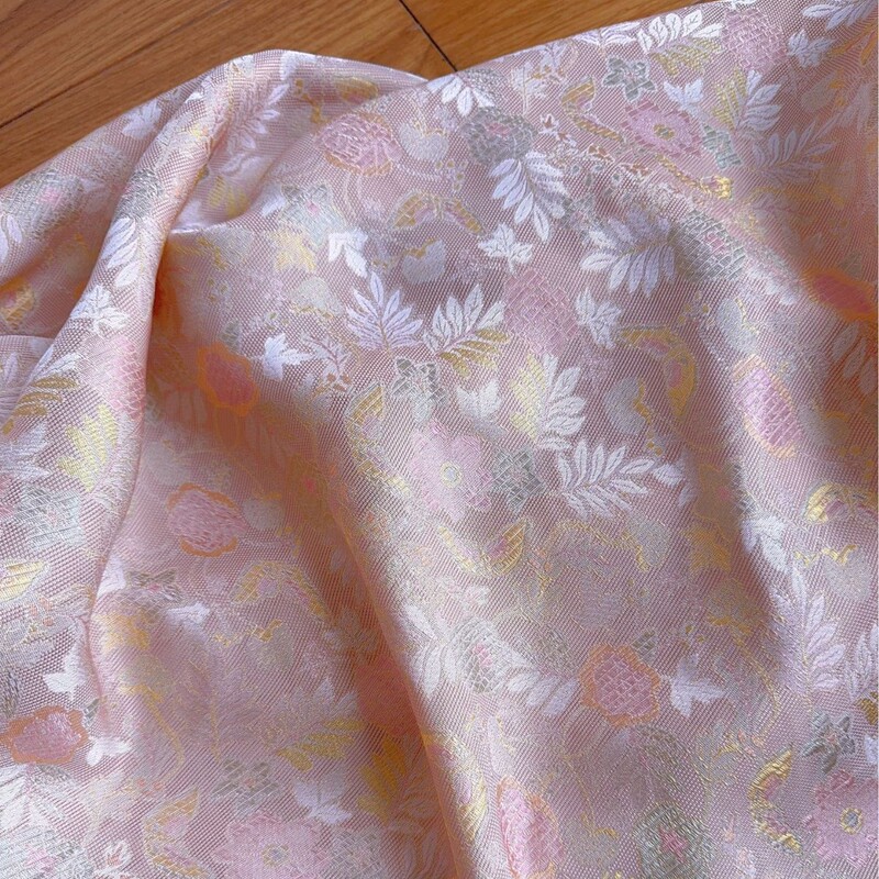 Spring and Summer Small Rose 100% Pure Rayon Jacquard Fabric with Different Colors, New Chinese Style Perforated National Style Hanfu Dress Spring and Summer Small Rose 100% Pure Rayon Jacquard Fabric with Different Colors, New Chinese Style Perforated National Style Hanfu Dress
