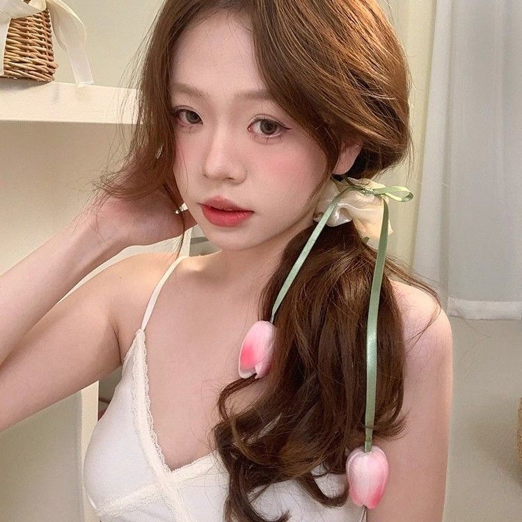 1 Piece Quantity Sweet Women's Flower Tulips Hair Tie