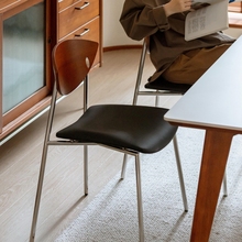 餐椅复古实木靠背餐桌凳子法式小户型侘寂风设计师网红飞鸟椅