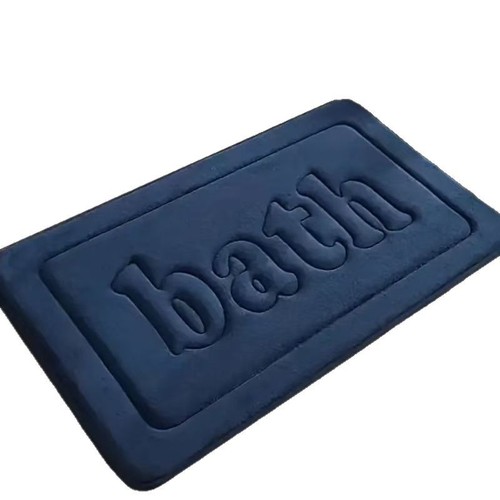 Cross-border pressed floral letter thick bathroom mat absorbent entryway foot mat with non-slip feature for the bathroom made of terry cloth