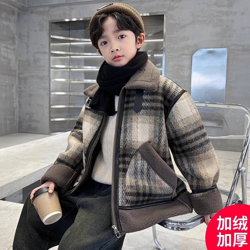 (2개) 아동복 소년 코트 소년의 상부 옷 새로운 두꺼운 기모 겨울면 패딩 코트 따뜻한 HUZHOU ZHILI