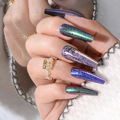 European and American long snake pattern ballet nail sticker nail art press on nails