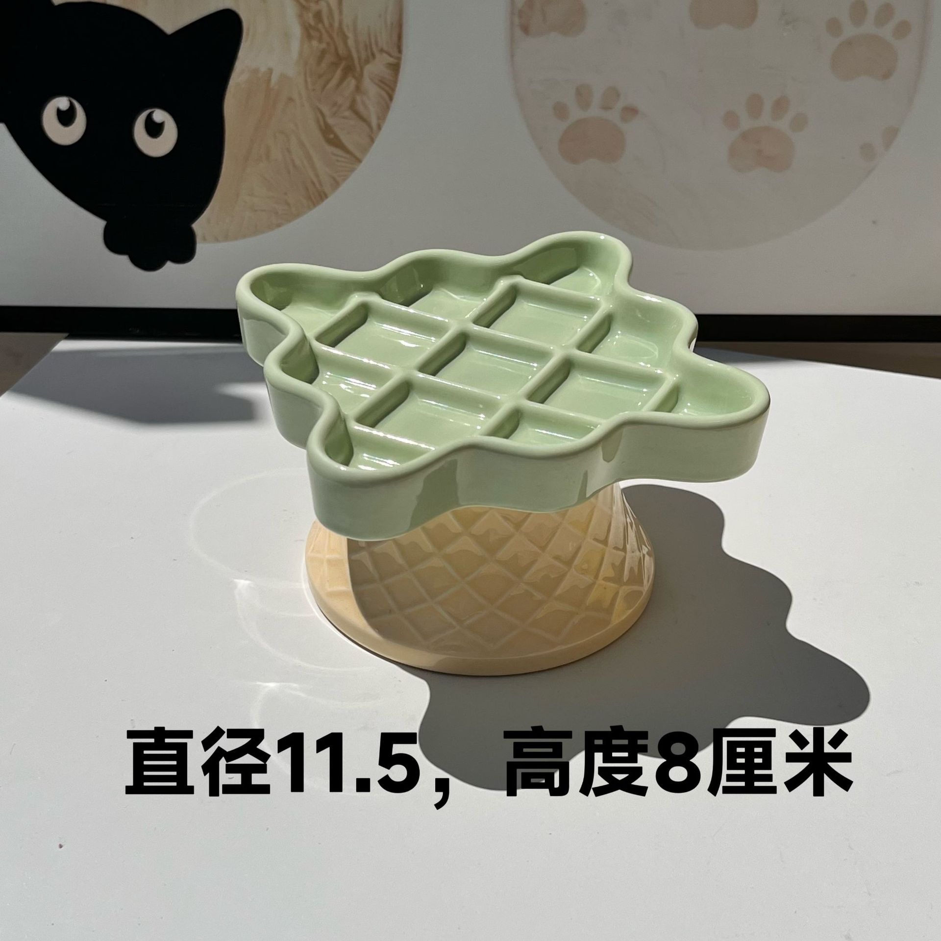 녹색 와플 키가 큰 발