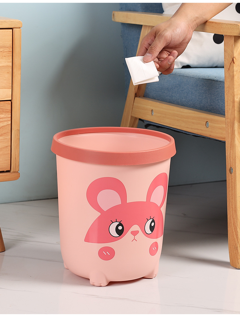 北欧风垃圾桶家用客厅创意可爱卧室厨房卫生间大号无盖纸篓垃圾桶详情13