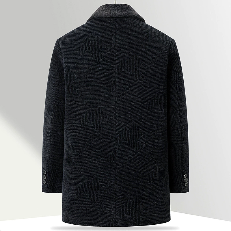 Demi-season long warm woolen coat for boys, liner, down jacket