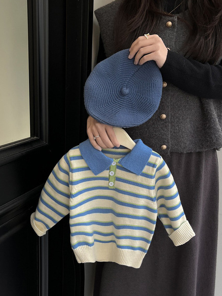 Children's knitted spring bodysuit