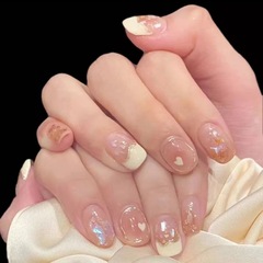 【春日清透】鬱金香手工穿戴甲法式腮紅極光純手工輕奢高級感批發