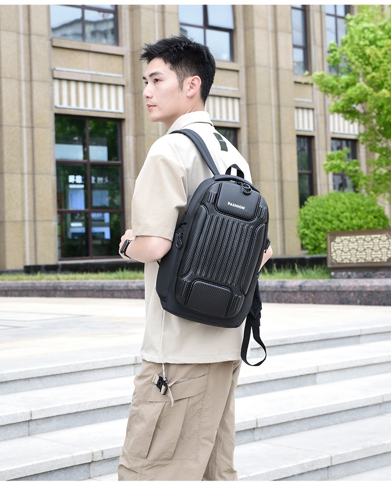 Wholesale hard-shell anti-collision computer bags, men's fashionable large-capacity backpacks, functional windproof and water-repellent travel backpacks undefined