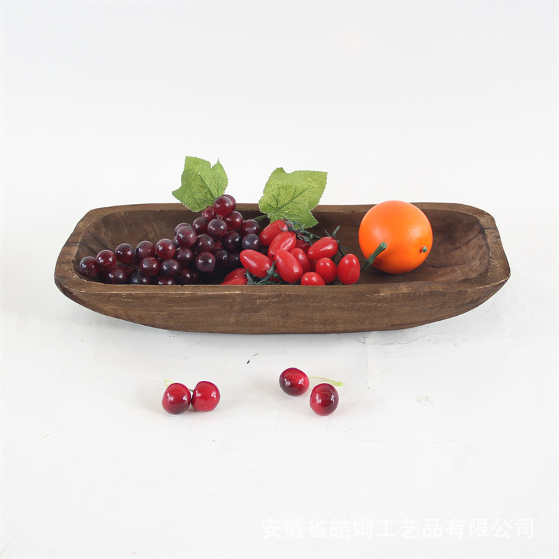 Ventas de fábrica Comercio exterior ventas nacionales hecho a mano antigua bandeja de madera plato de fruta decoración creativa B & B Hotel decoraciones