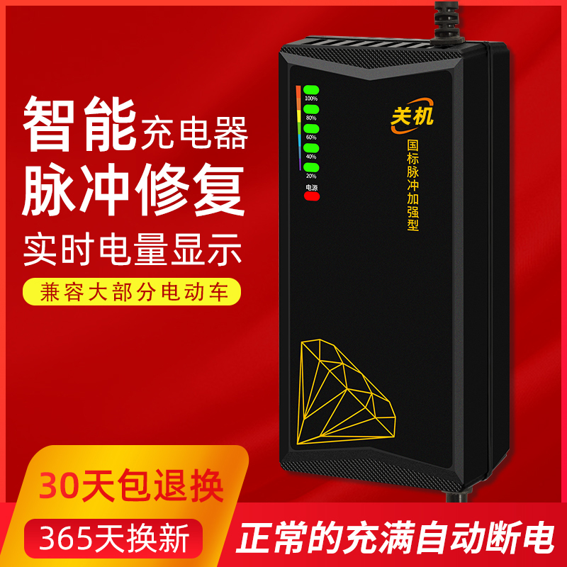 自动断电关机电动两三轮车通用电瓶充电器48V12AH60V20A72V32A45a