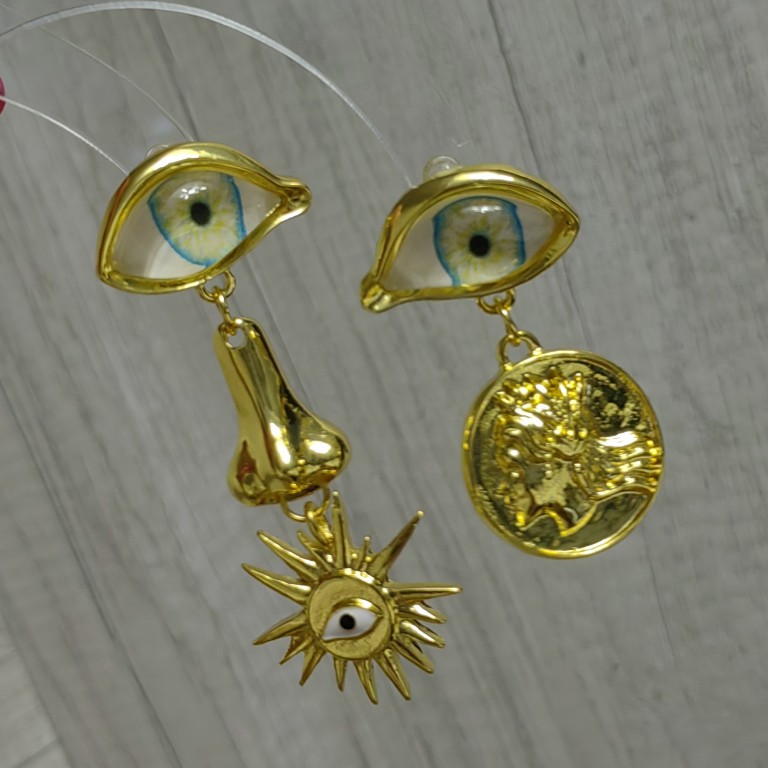 1 Pair Funny Eye Copper Drop Earrings display picture 12