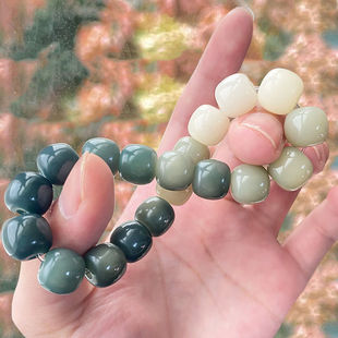 Original Ecology Gradient Bodhi Hand String Wrapping Finger Soft Yin Skin Bodhi Root Bracelet Old Bucket Buddha Bead Hand String Literary Play for Men and Women
