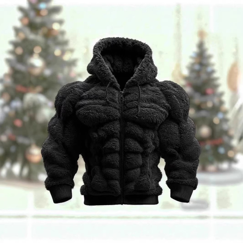 European and American Popular Men's Casual Sports Hooded Sweatshirt, Flannel Sweatshirt with Zipper European and American Popular Men's Casual Sports Hooded Sweatshirt, Flannel Sweatshirt with Zipper