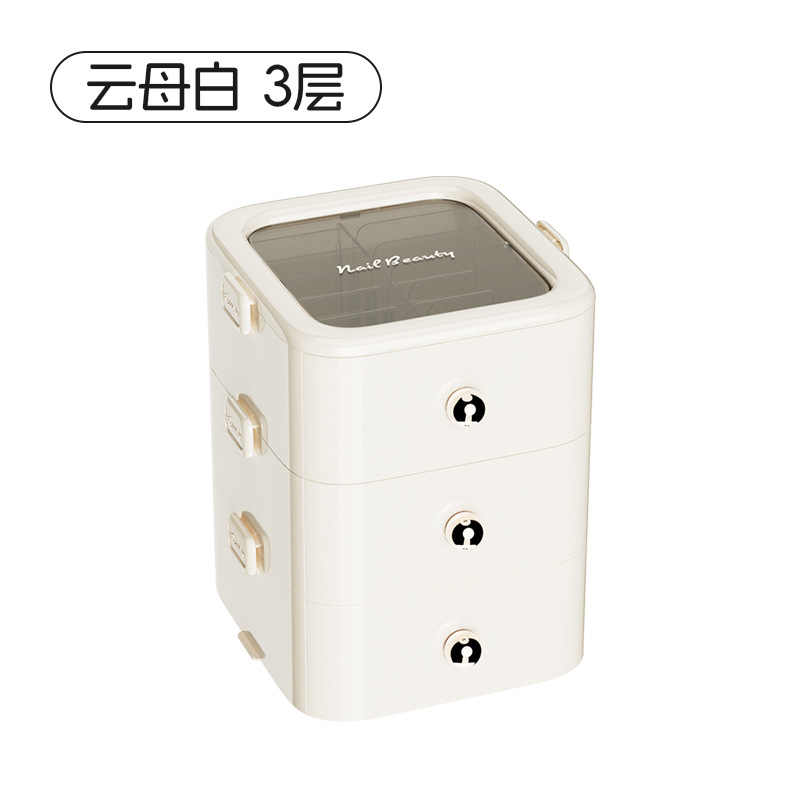 Nueva caja de almacenamiento de uñas y pestañas acabado y exhibición de joyas de pestañas de uñas hechas a mano tipo cajón multicapa