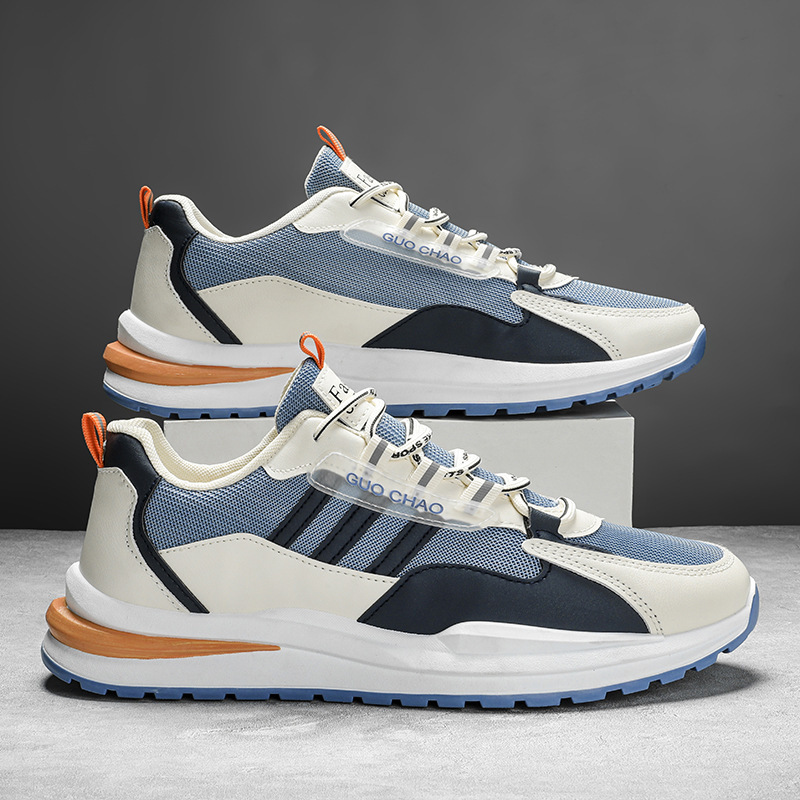 男士跑步鞋2024新款男鞋网面透气休闲鞋百搭白色运动鞋男跨境批发