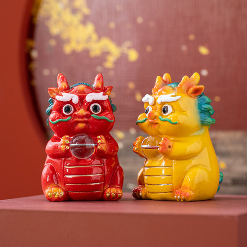 Turntable dragon color-changing tea pet ornament warm-changing exquisite tea-playing wealth-bringing tea tray decoration accessories dragon year lucky charm
