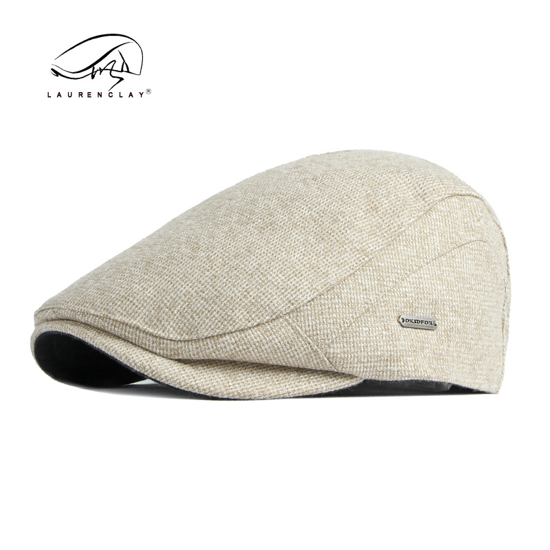 Sombrero retro británico de las mujeres del otoño y el invierno Nuevo casquillo enarbolado casual versátil gruesa boina caliente sombrero delantero de los hombres