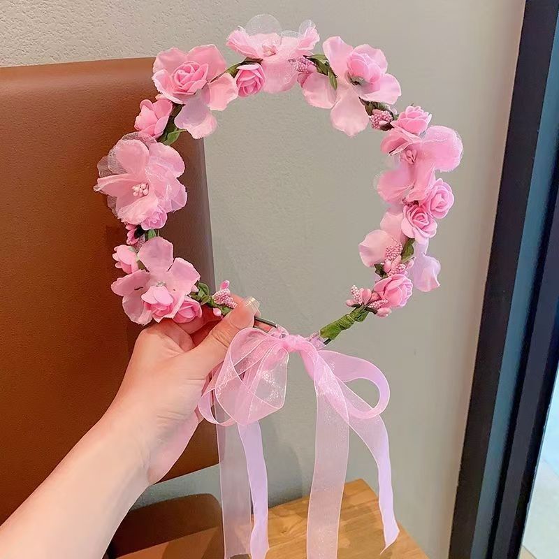 【粉色】美绢纱花环