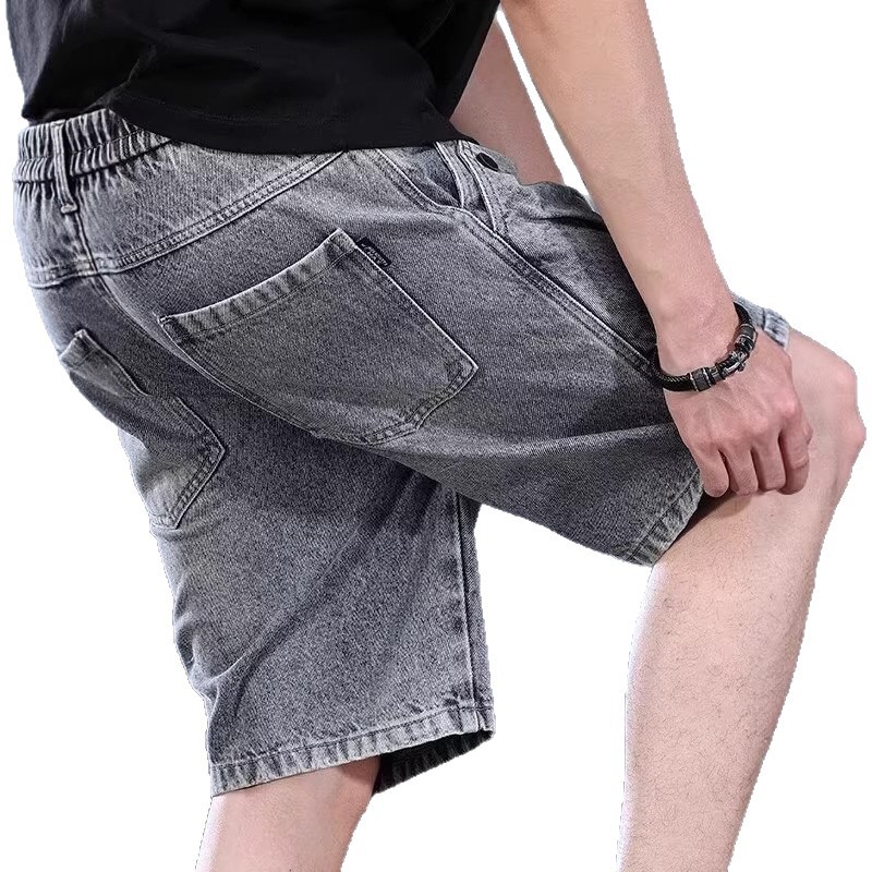 Men's Washed Denim Cargo Shorts - Summer Loose Fit American Streetwear Retro Five-Point Shorts_voghion.com