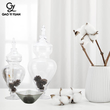 简约钙钠玻璃透明葫芦装饰工艺品几何形创意桌面摆件水培花瓶批发
