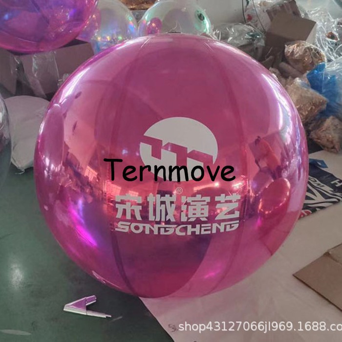 彩虹充气反光镭射镜面球悬挂炫彩幻彩荧光球陈美反落地球舞台装饰