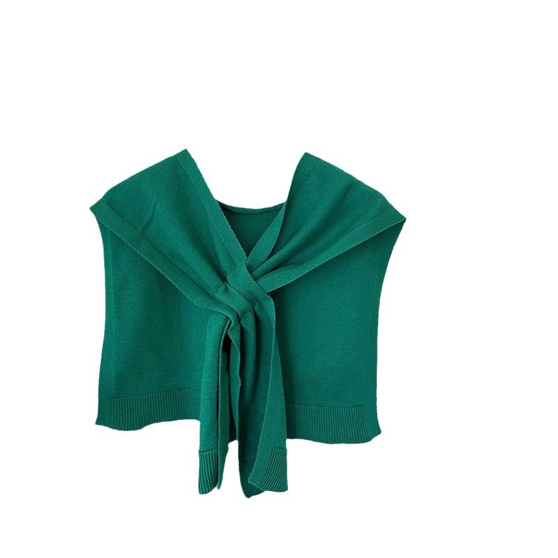 Mantón exterior de mujer 2025 nuevo estilo primavera y otoño a rayas de punto pequeño chal fino de gama alta a juego suéter camisa bufanda