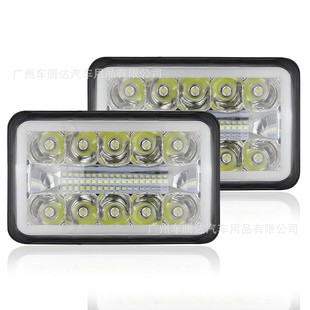 Factory Direct Supply for Car and Motorcycle Headlight Modification with White and Yellow Rings, 5inch Square Reflector Cups, 10 Beads, No Bracket