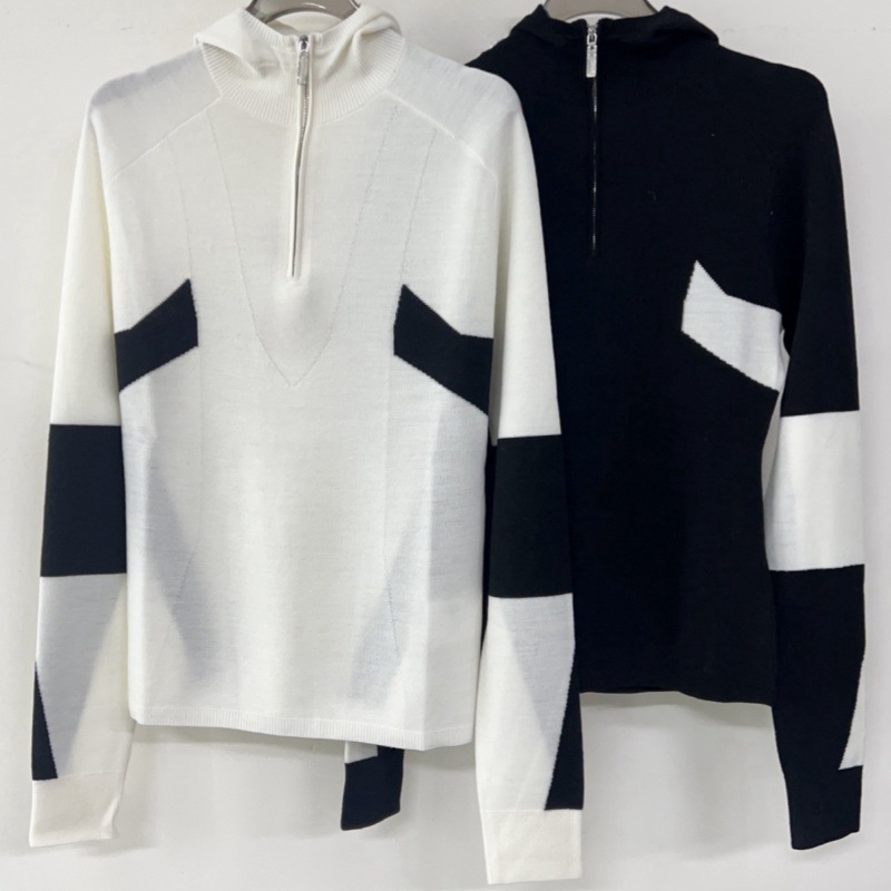 Woolen knitted spring base body-friendly sweater with zipper with…