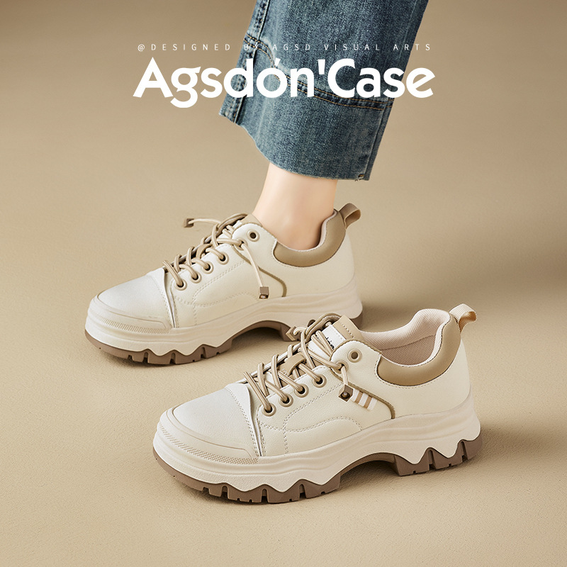 Augustion zapatos blancos de suela gruesa para mujer 2025 nuevo verano ligero de suela suave al aire libre ocio montañismo zapatillas deportivas