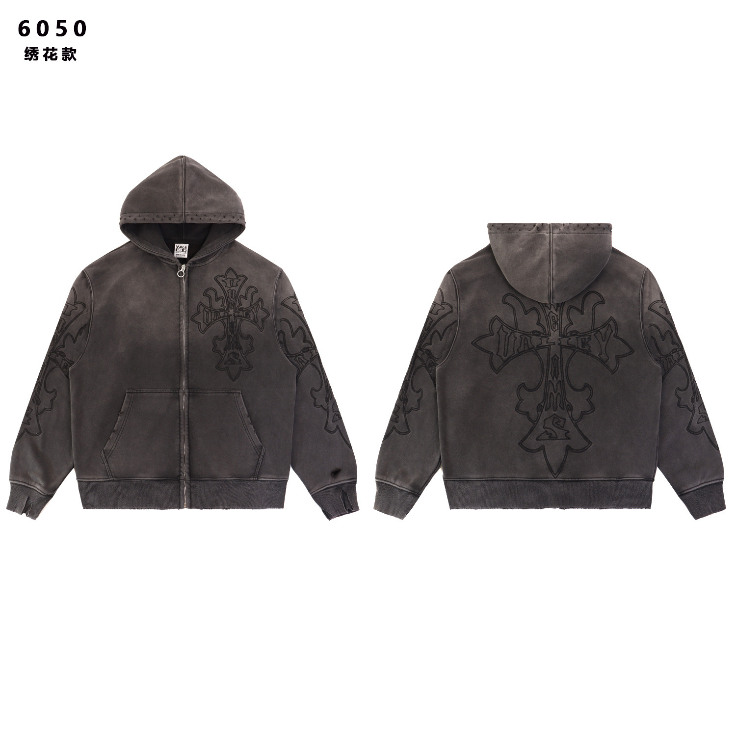 Transfronterizo exclusivo para la marca de marea en stock SAINT VANITY impresión de diamante caliente marca de marea sudadera con capuz cardigan con cremallera sudadera