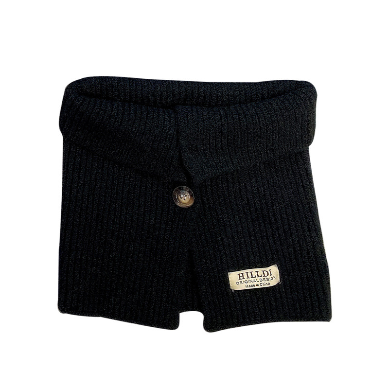 Otoño y invierno coreano de cuello alto chaqueta de lana de punto botón de cuello para mujeres caliente de color sólido cuello abierto cuello falso