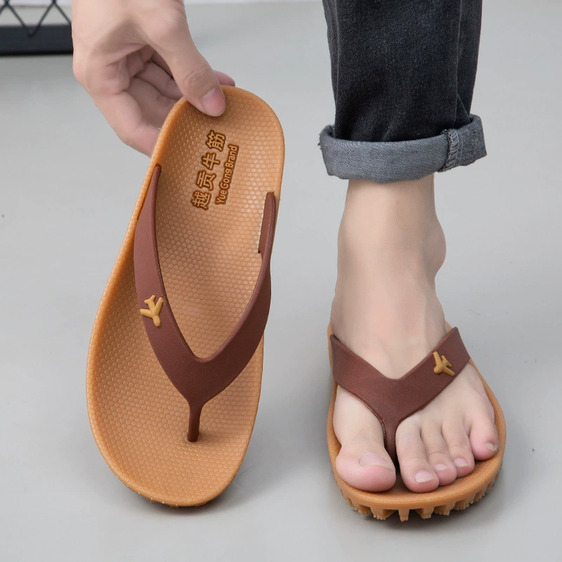 Summer rubber flip flops, non-slip beach slippers