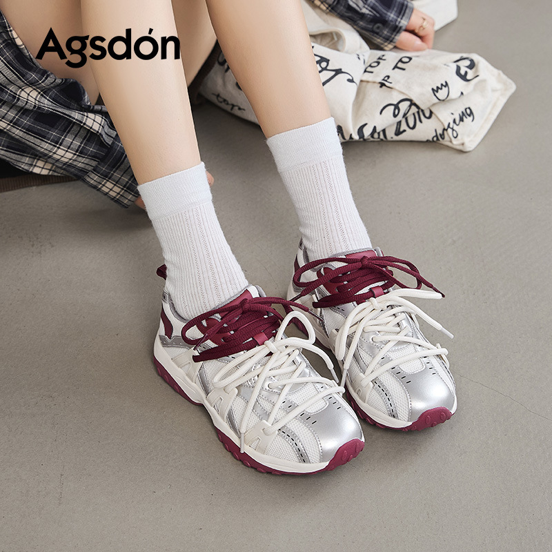 Augu Lion Dengde zapatos de entrenamiento para mujeres 2025 nuevo otoño con suela gruesa casual de moda ballet Gump zapatos blancos pequeños zapatos